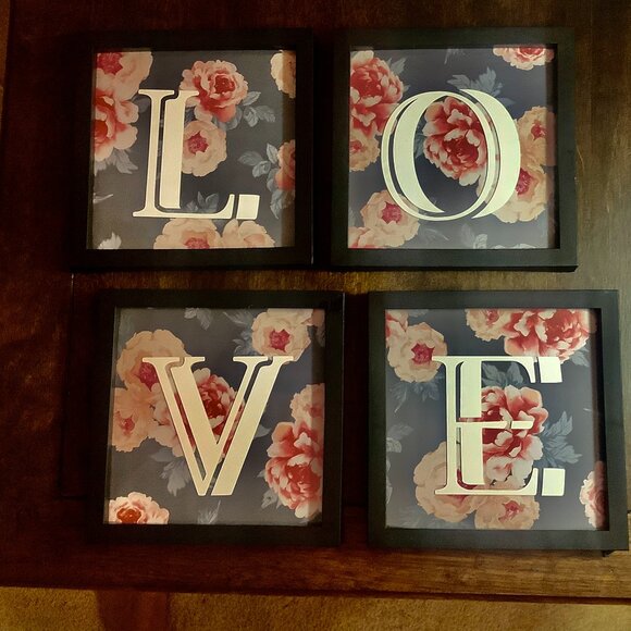 Set of 4 Wall Hanging Picture Frames 6" Square Plastic & Glass Black - Picture 2 of 8